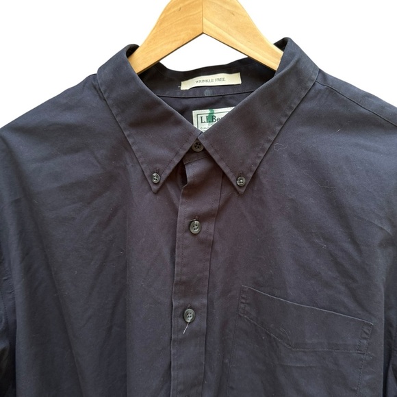 L.L.Bean Men’s Black Wrinkle Free Button Down Shirt XXL Tall Long Sleeve - Picture 4 of 7